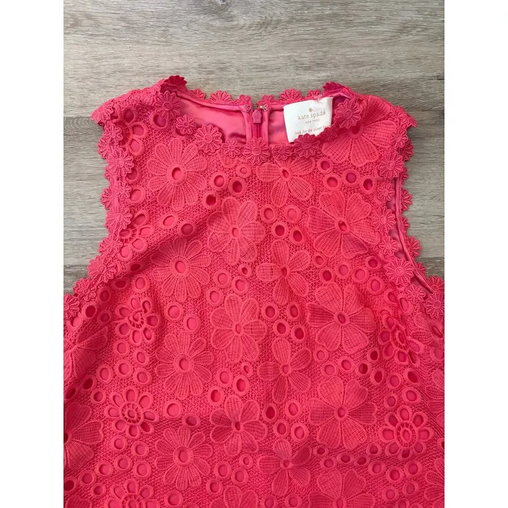 Kate Spade Shore Thing hot pink lace shift dress